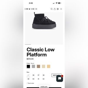 Inuikii Black Suede Platform Ankle Boot with Rope Laces